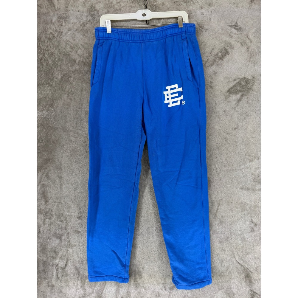 Eric Emanuel Sweatpants Mens Medium Blue EE Logo Cotton Joggers Portugal 24661